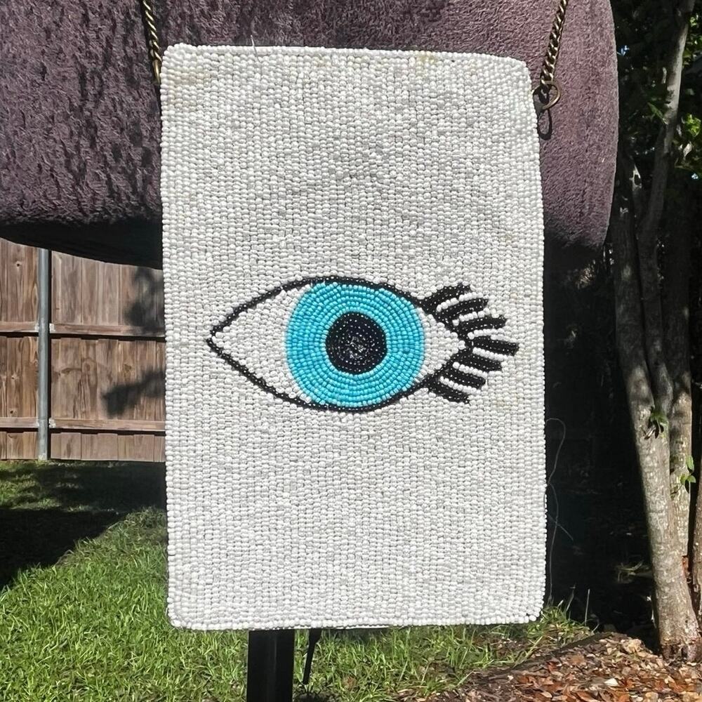 Evil Eye Beaded Purse Bag Crossbody Boho Festival